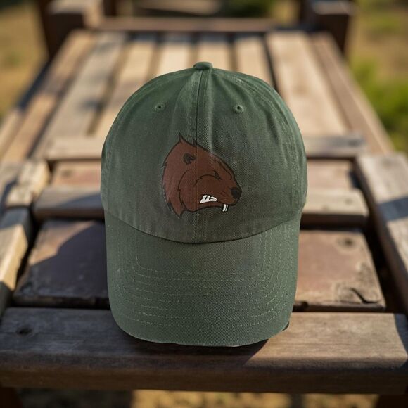 47’ Brand Forrest Green Angry Beaver Adjustable Back Hat - Picture 1 of 8